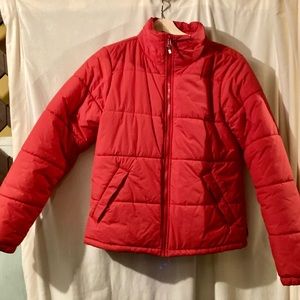 REI red puffer jacket